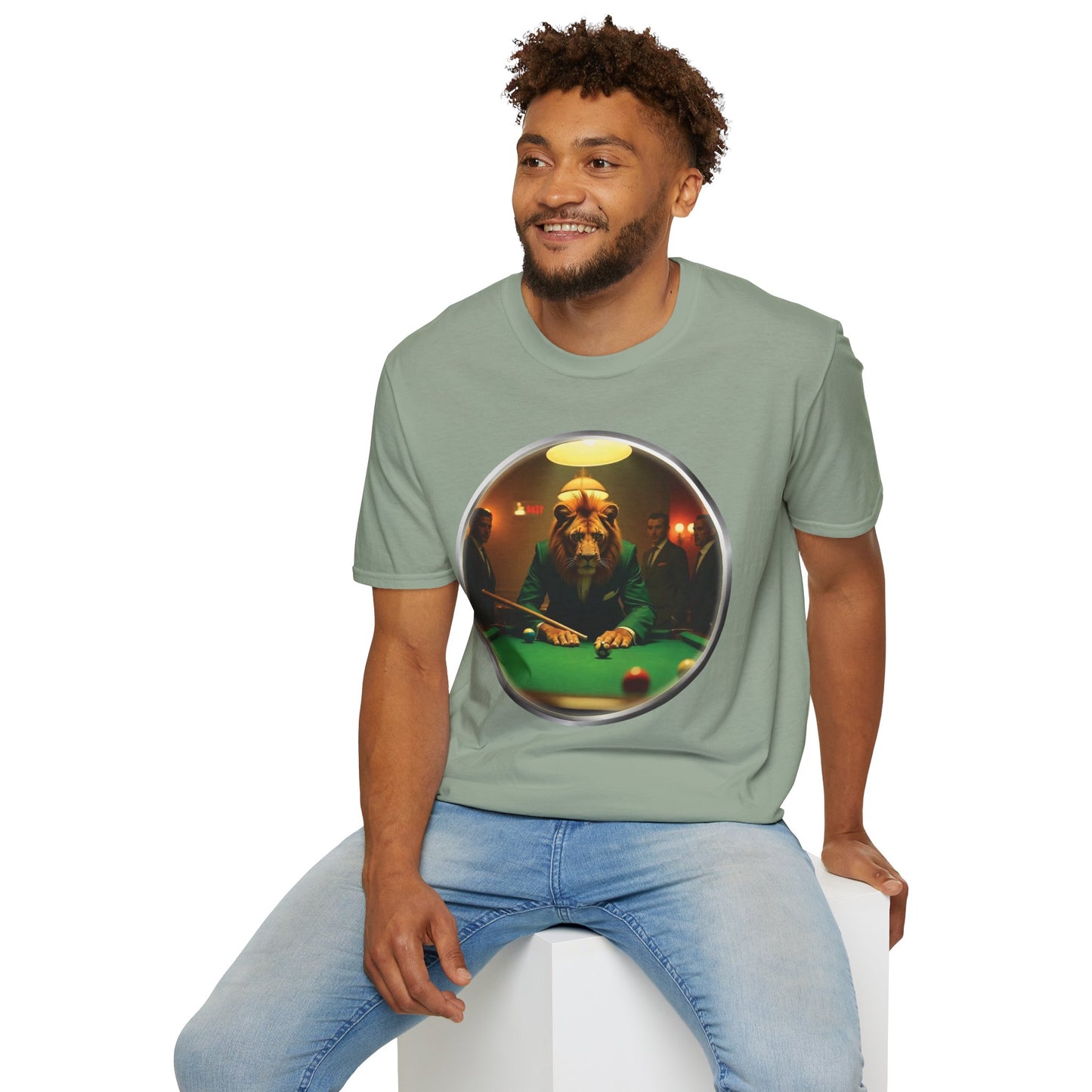 Lion Playing Pool T-Shirt