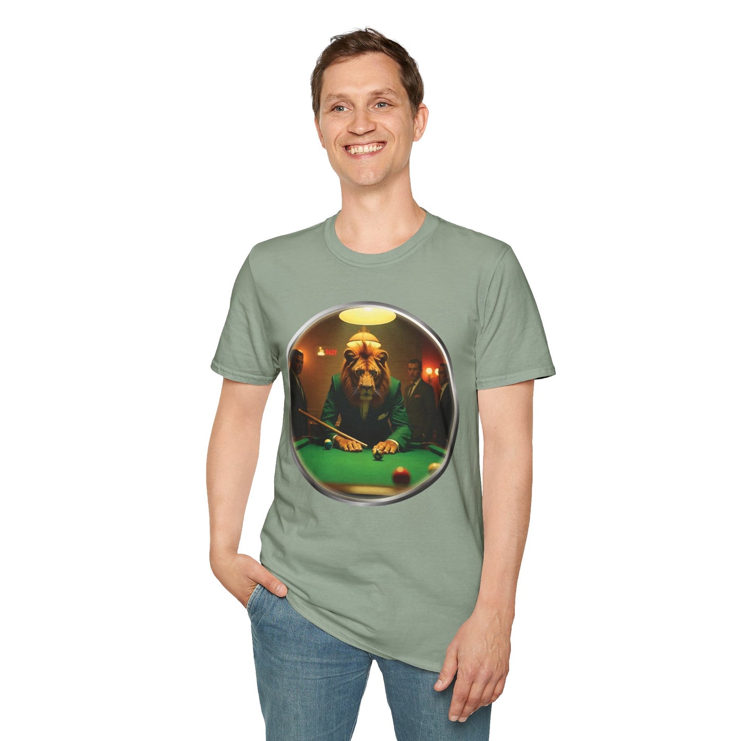 Lion Playing Pool T-Shirt