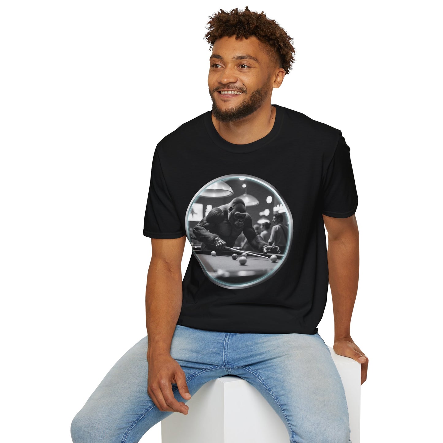 Gorilla Playing Pool Tee Shirt
