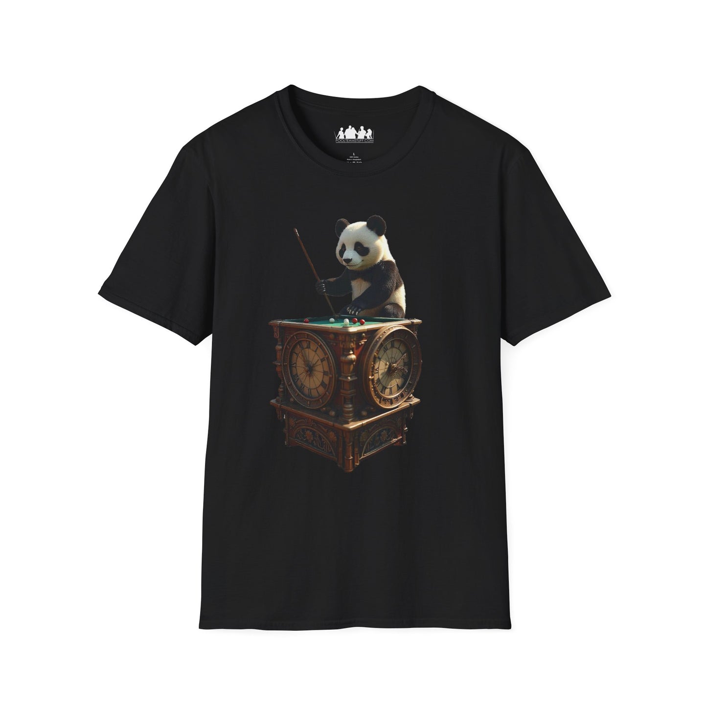 Panda Clock Unisex Softstyle T-Shirt, Cute Animal Tee, Gift for Nature Lovers, Funny Graphic Tee, Casual Wear, Birthday Present
